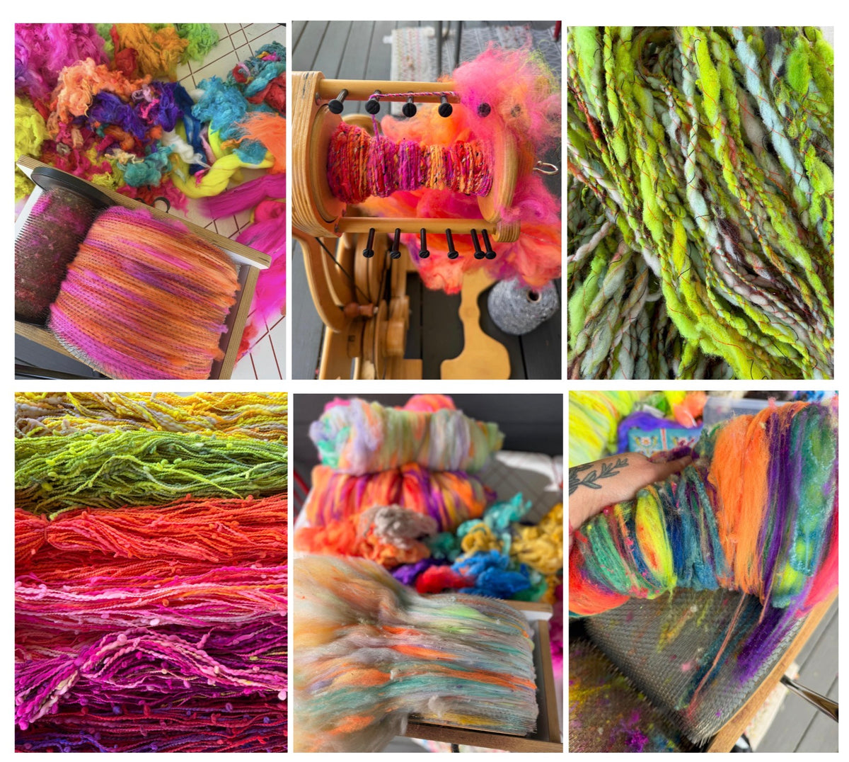 Painting With Wool: Drum Carding and Art Yarn Spinning
