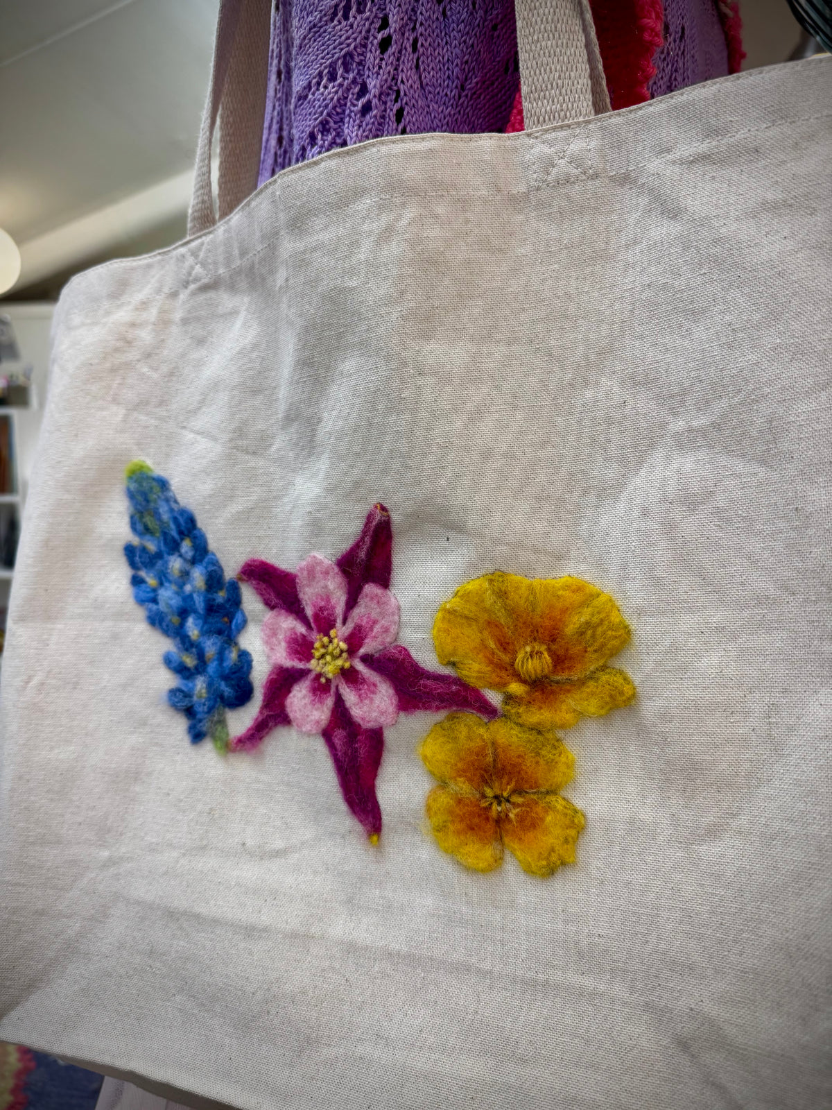 Needle Felt Flower Tote Series - Poppy, October 25th