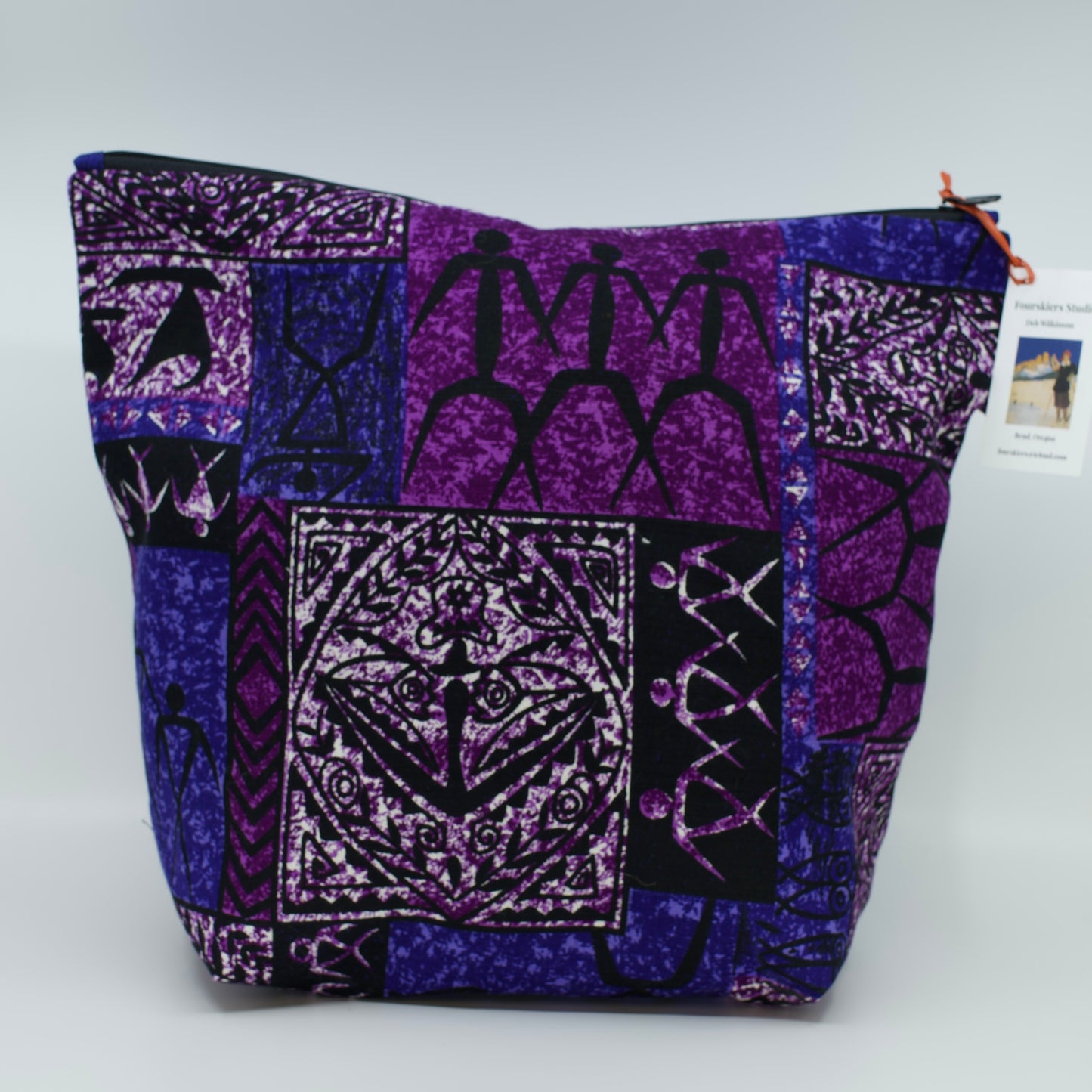 Fat Quarter Zip Bag - Purple Abstract