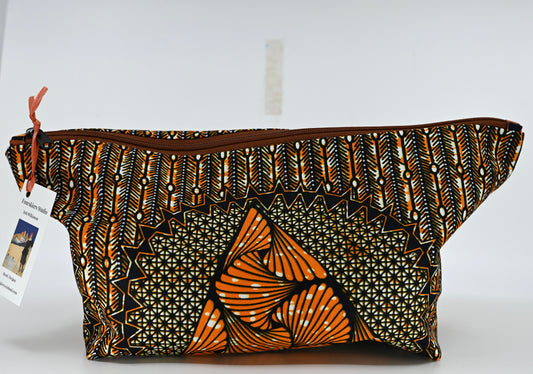 Project Bag 12"x18" - Orange & Black Abstract Print