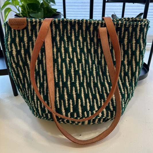 Dark Forest Green Lined Diamond Pattern - Boostani Basket