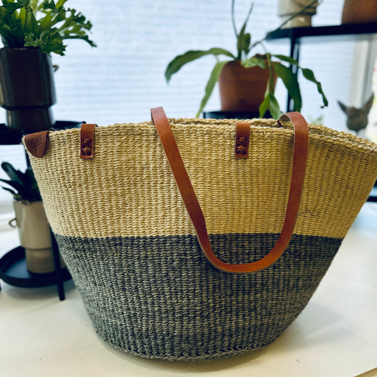 Gray & White Two Tone Sisal - Boostani Basket