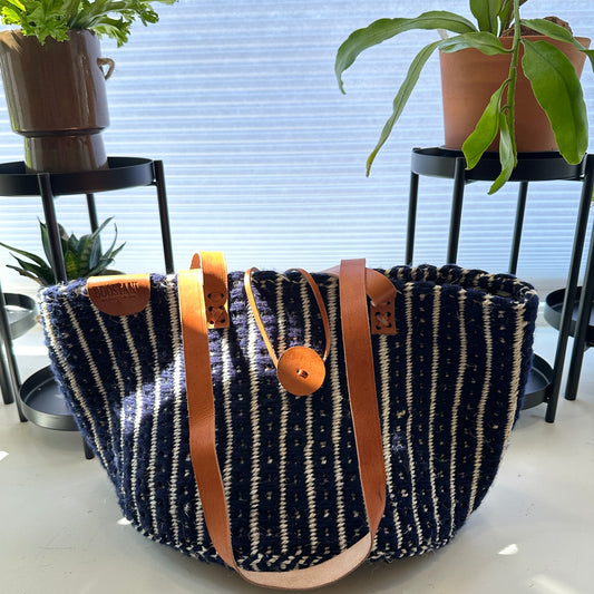 Navy Blue Dotted Pattern - Boostani Basket