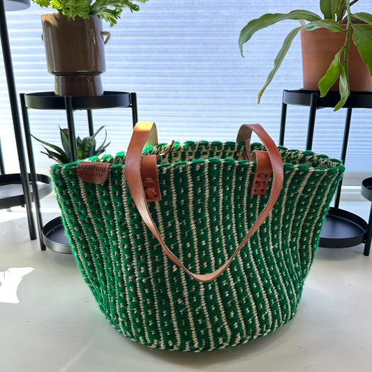Emerald Green Dotted Pattern - Boostani Basket