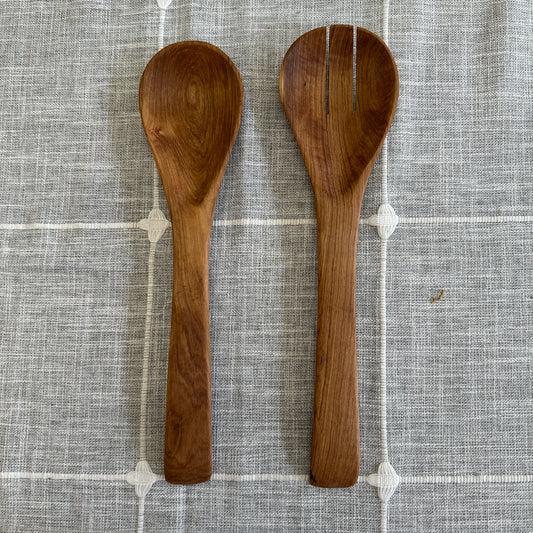 Hand-Carved Olive Wood Salad Servers