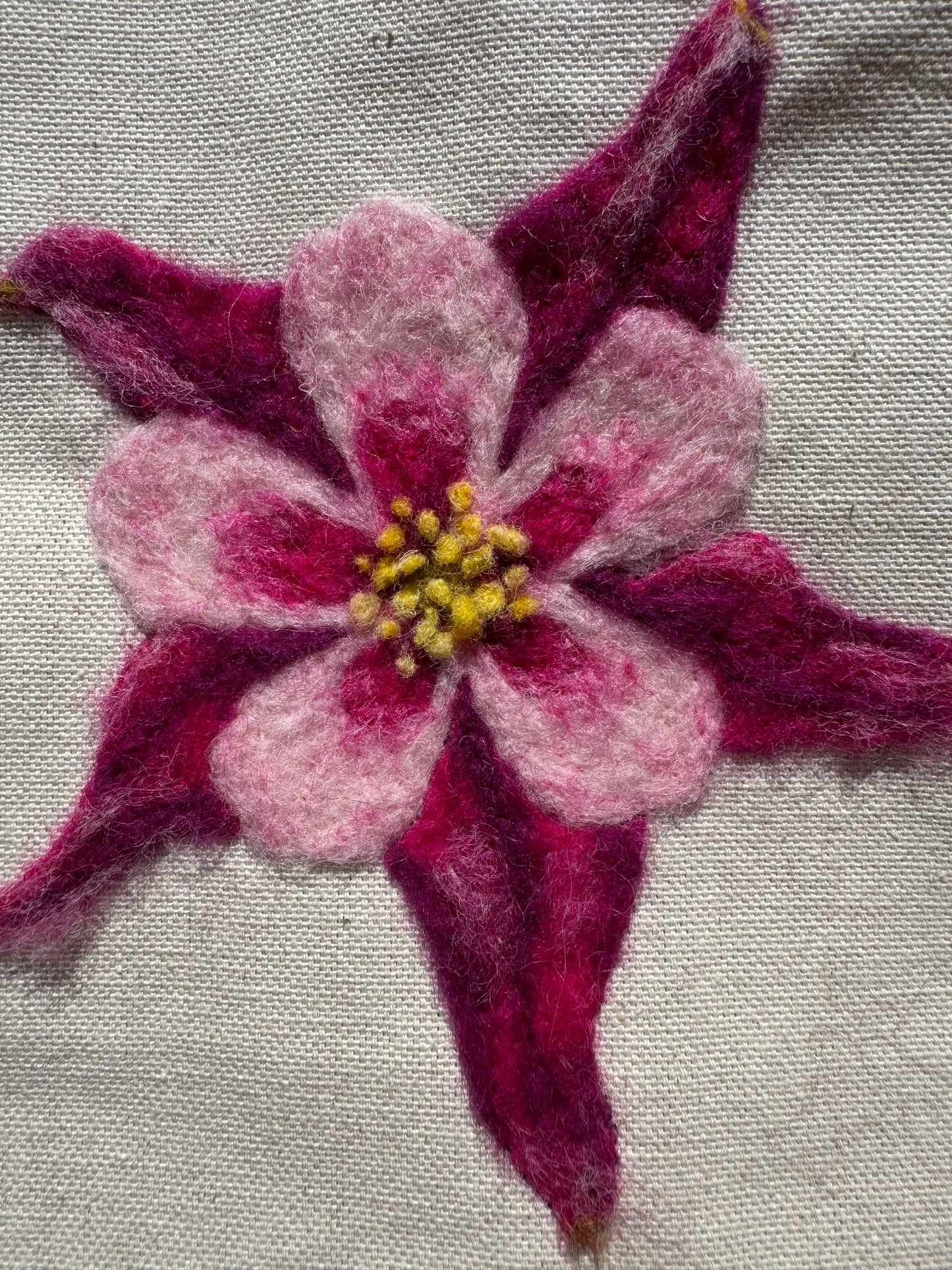 Columbine Flower Tote - Needle Felting