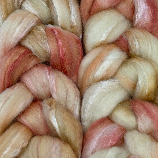 Peach Cobbler - BFL/Tussah Silk Combed Top