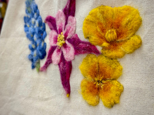 Needle Felt Flower Tote Series - Poppy, October 25th