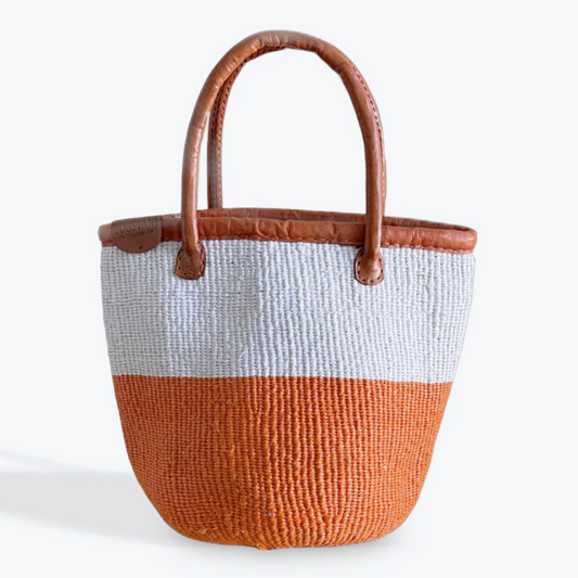 Orange & White Two Tone - Hook Handles - Boostani Basket