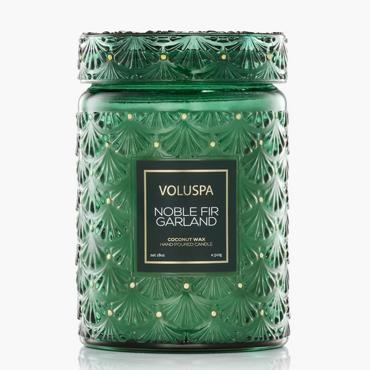 Noble Fir Garland– Voluspa 18 oz Candle
